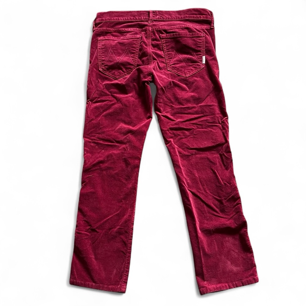 MOTHER Women's Burgundy Cropped Corduroy Pants
